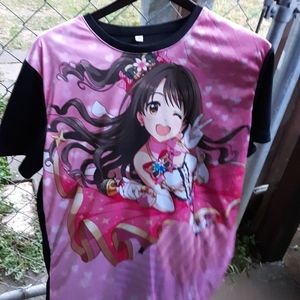 Anime girl pink tshirt